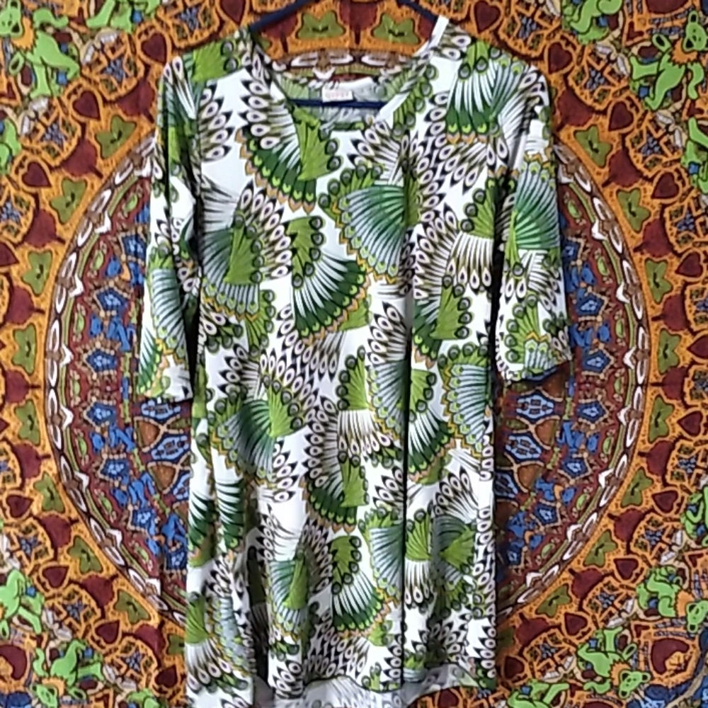 Gypsy Rose Peacock Hippie Festival Blouse / Tunic